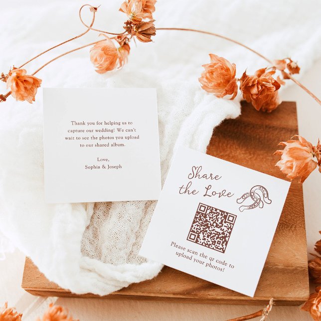 Brown Minimal Horseshoe | QR Code Share the Love Enclosure Card (Creator Uploaded)
