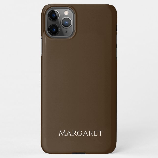  brown | Minimal Modern Initial Monogram  iPhone Case (Back)