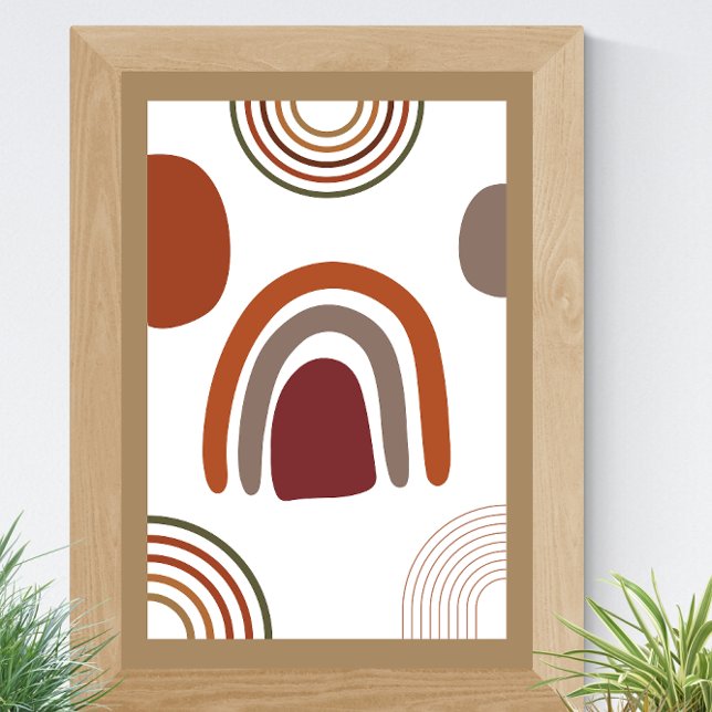 Brown Minimalist Abstract Boho Geometric Poster (Creator Uploaded)