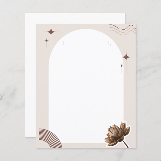 Brown Minimalist Boho Notes Blank (Front/Back)