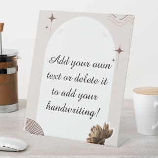 Brown Minimalist Boho Notes Customisable Pedestal Sign