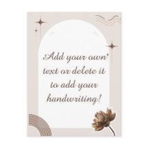 Brown Minimalist Boho Notes Customisable Postcard