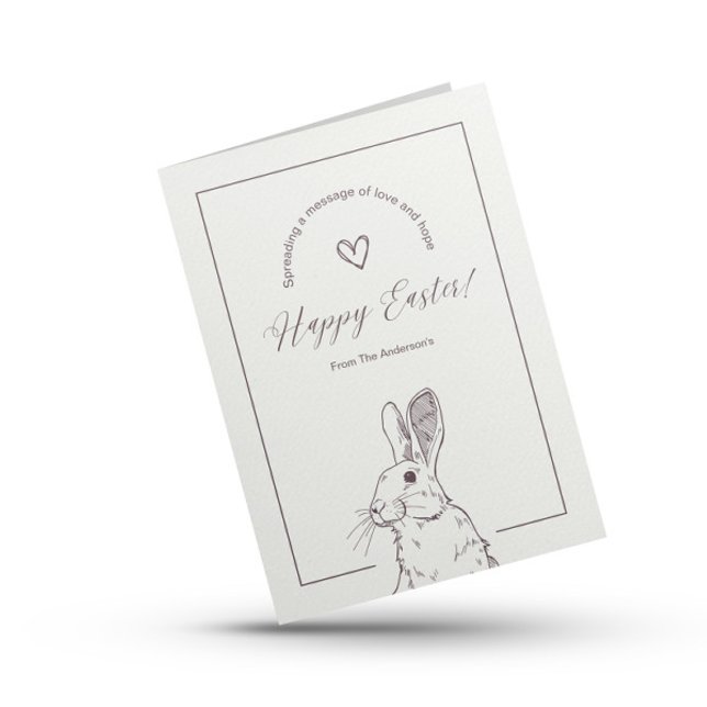Brown Minimalist Happy Easter Holiday Card (Creator Uploaded)