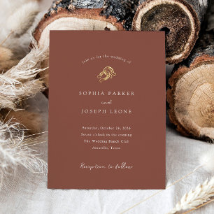 Brown Minimalist Horseshoe   Rustic Wedding Gold