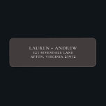 Brown Minimalist Return Address Label<br><div class="desc">Minimalist return address label. You can personalise by modifying the names and address,  and changing the colours to match your wedding theme.</div>