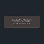Brown Minimalist Return Address Label<br><div class="desc">Minimalist return address label. You can personalise by modifying the names and address,  and changing the colours to match your wedding theme.</div>