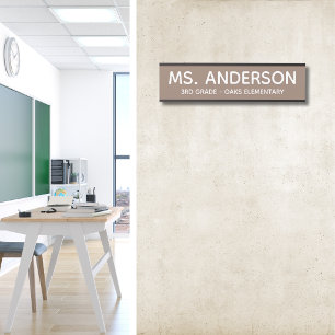 Brown Mocha Classroom Door Sign
