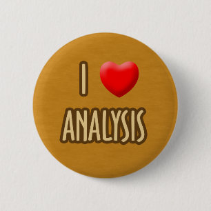 BROWN MODEL - I LOVE ANALYSIS 6 CM ROUND BADGE