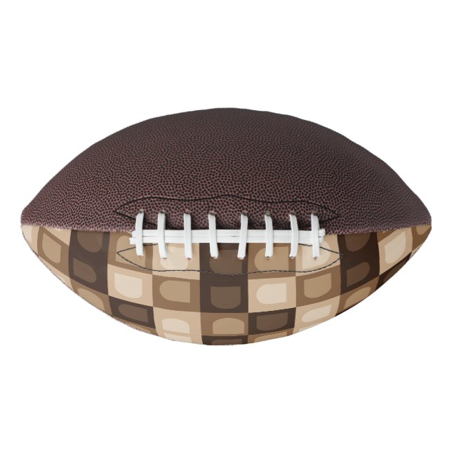 Brown Modern Boho Arch Geometric Aztec Pattern American Football (Front)