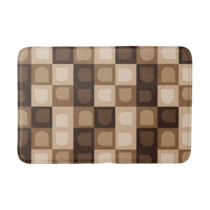 Brown Modern Boho Arch Geometric Aztec Pattern Bath Mat