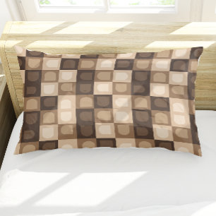 Brown Modern Boho Arch Geometric Aztec Pattern  Pillowcase