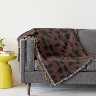 Brown Modern Elegant Geometric Tribal Throw Blanket