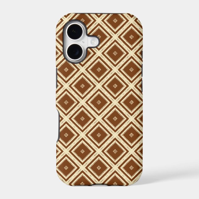 Brown modern geometric mosaic pattern (Back)