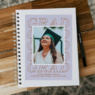 Brown Modern Grad Typography Graduation Photo Card