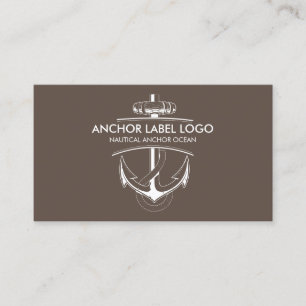 Brown Modern Nautical Anchor Business Card