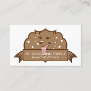 Brown Modern Retro Dog Business Card