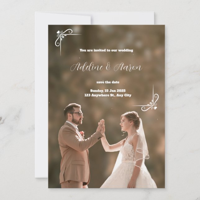 Brown Modern Wedding Invitation (Front)