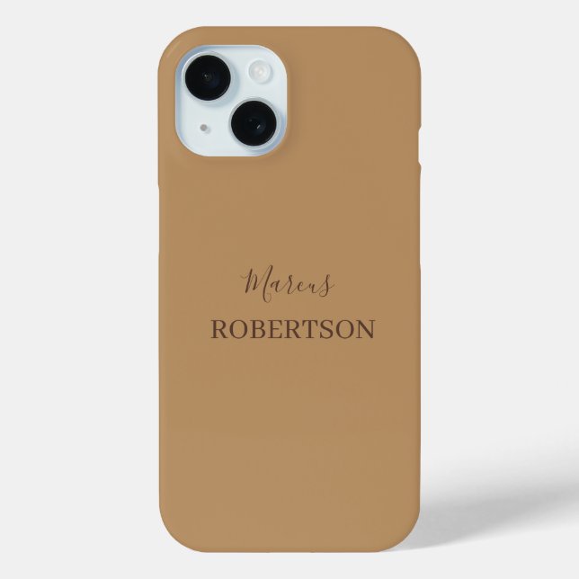 Brown monogram calligraphy minimalist professional Case-Mate iPhone case (Back)