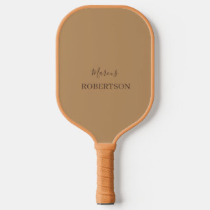 Brown monogram calligraphy minimalist professional pickleball paddle