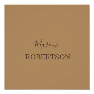 Brown monogram calligraphy minimalist professional poster