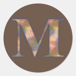 Brown Monogram M Classic Round Sticker