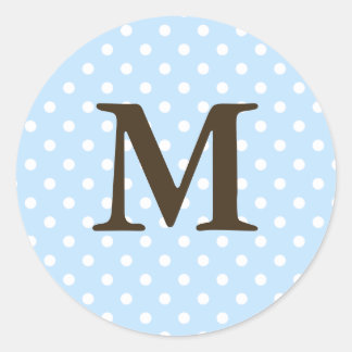 Brown Monogram M On Polka Dot Favour Labels