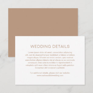 Brown Monogram Modern Wedding Enclosure Card