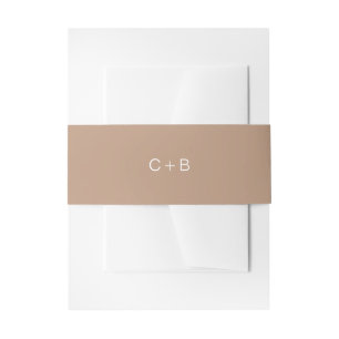 Brown Monogram Modern Wedding Invitation Belly Band