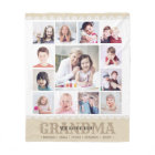 Brown Monogram Photo Collage Fleece Blanket