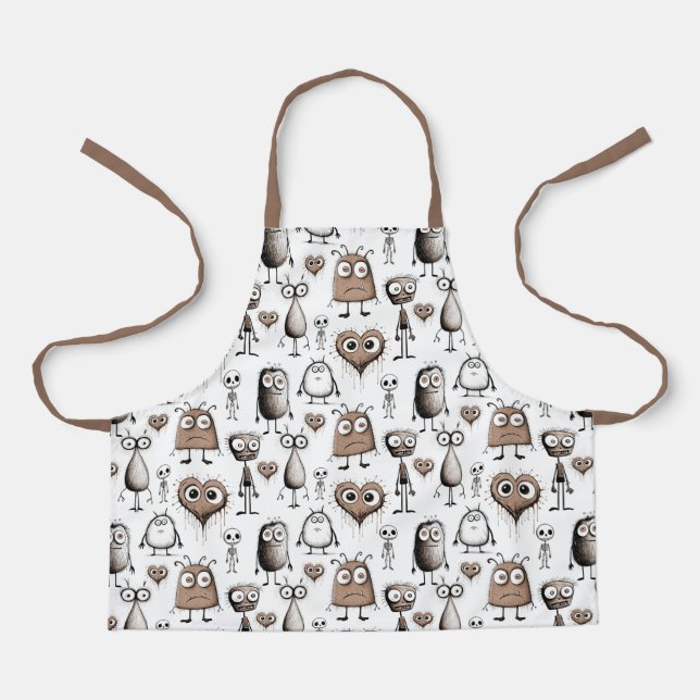 Brown Monster Children's Apron (Front)