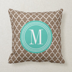 Brown Moroccan Lattice Personalised Cushion