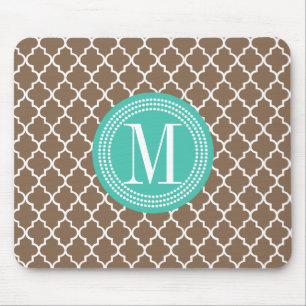 Brown Moroccan Lattice Personalised Mouse Mat