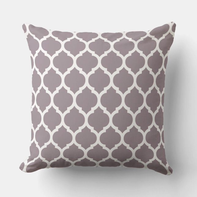 Brown Moroccan Quatrefoil Pattern Cushion (Front)