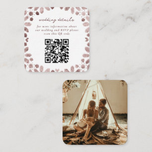 Brown Moroccan Tiles QR Code Wedding Enclosure Card