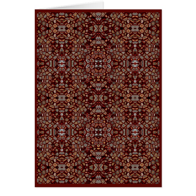 Brown Mosaic Generative Art Card, Blank Interior (Front)