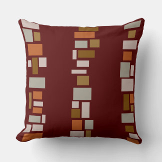 Brown MOSIAC TILES DESIGN Retro Throw Pillow