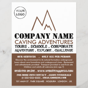 Brown Mountain Logo, Caving Adventure Advertising Flyer