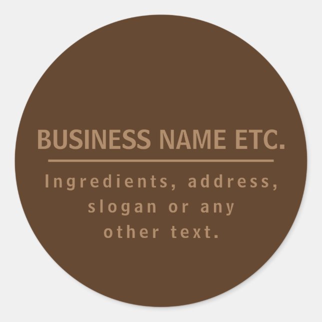 Brown Multi-Purpose  Classic Round Sticker (Front)