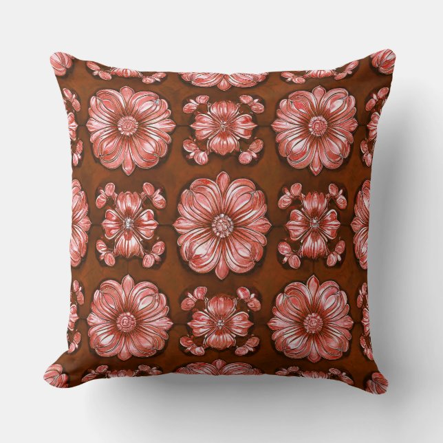 Brown Multicolored Vibrant Pattern Cushion (Front)