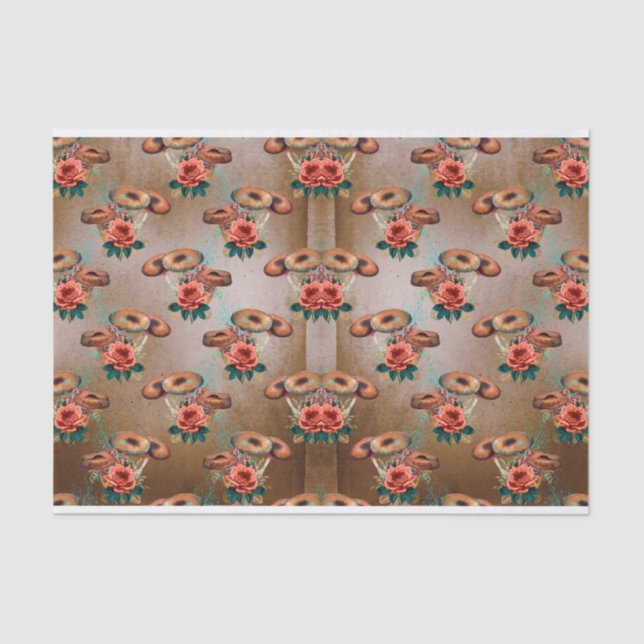 Brown Mushroom Decoupage Crafting Paper (Front)