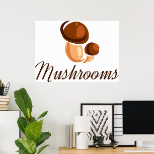 Brown Mushrooms Poster