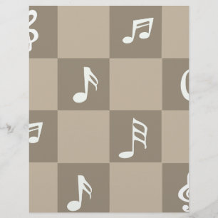 Brown music note pattern: