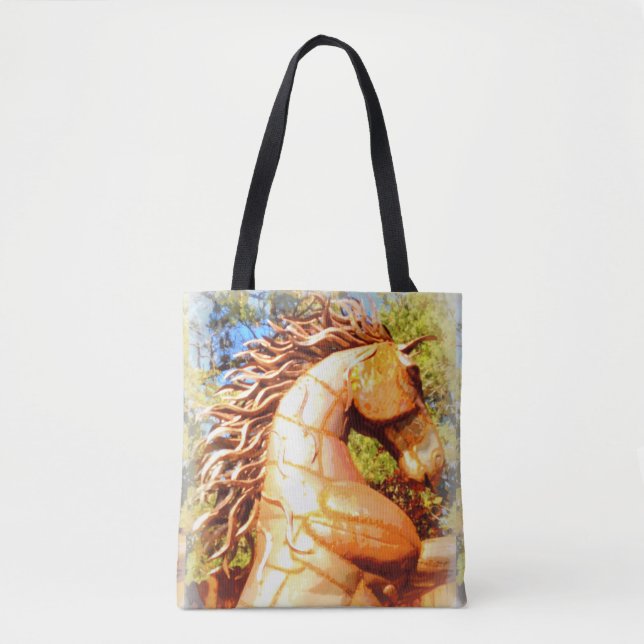 brown mustang stallion tote bag (Front)