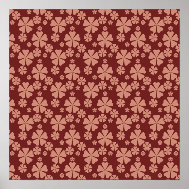 Brown Muted Floral Abstract Digital Download and Poster (Front)