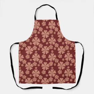 Brown Muted Floral Abstract Pattern Apron