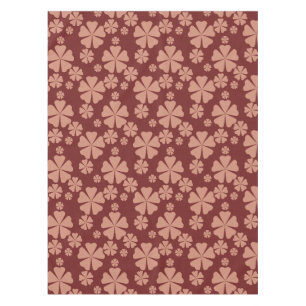 Brown Muted Floral Abstract Pattern Tablecloth