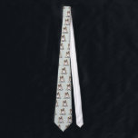 Brown n White English Bulldog Sit Pretty Tie<br><div class="desc">Cute ink and pencil artwork for brown and white English Bulldog lovers.
To change the background colour, click the orange "customise it!" button, then select the down arrow beside "edit", then "background" and select a background colour.</div>