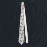 Brown n White English Bulldog Sit Pretty Tie<br><div class="desc">Cute ink and pencil artwork for brown and white English Bulldog lovers. 

To change the background colour,  click the orange "customise it!" button,  then select the down arrow beside "edit",  then "background" and select a background colour.</div>