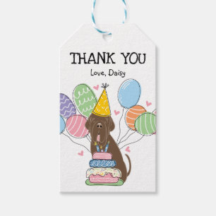 Brown Neapolitan Mastiff Birthday Favour Gift Tags
