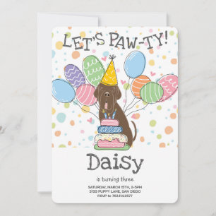 Brown Neapolitan Mastiff Dog Birthday  Invitation